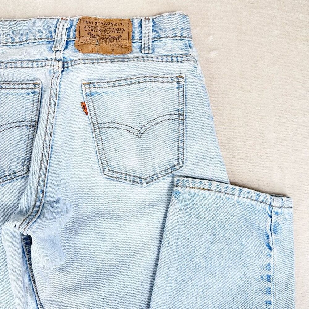 Vintage Levi’s Jeans Men’s 28x32 Blue Light Wash Relaxed Straight Orange Tab USA